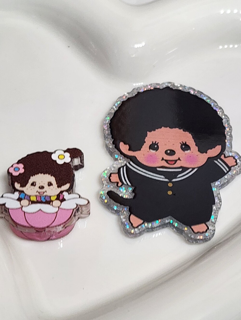 Mun Flatback Focal Bead Chi Flats Badge Keychain Beaded‎ Pen Crafts Magnet Pin